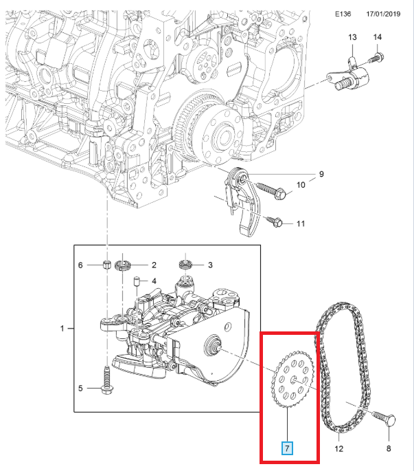 Opel Insıgnıa A Yağ Pompa Zincir Dişlisi 2014-2017 Modeller Arası 1.6 Dizel Motor Orijinal Ürün 55573788