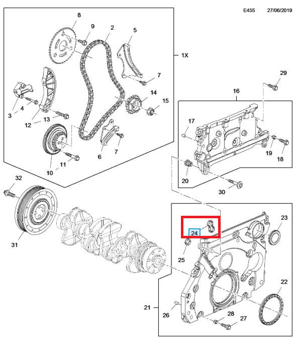 Opel Zafıra C Zincir Kapak Contası Büyük 2012-2019 1.6 Dizel Motor Orijinal Ürün 55491464