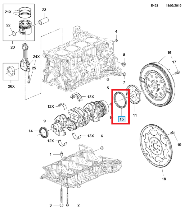 Opel Merıva B Krank Keçesi Arka 2010-2017 Modeller Arası 1.6 Dizel Motor Orijinal Ürün 55571582