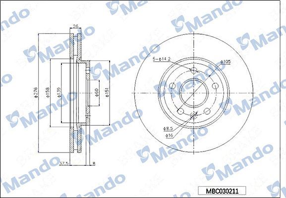 Chevrolet Yeni Aveo Ön Fren Disk Takımı 2012-2015 Modeller Arası Mando Marka MBC030211