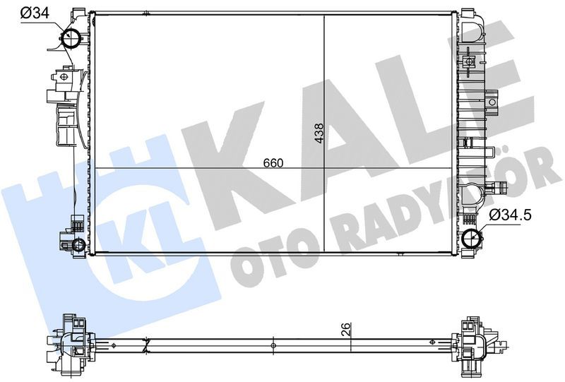 Opel İnsignia B 1.6 Dizel Motor Su Radyatörü ( Brazing ) 2018-2021 Modeller Arası Kale Marka 362785
