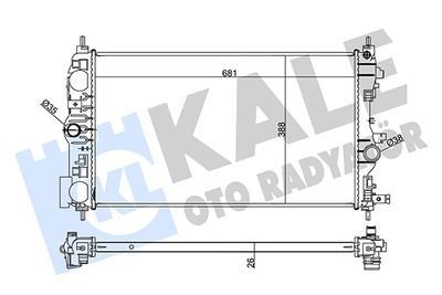 Opel İnsignia A 1.4 Benzinli Motor Su Radyatörü ( Brazing ) 2009-2017 Modeller Arası Kale Marka 354115