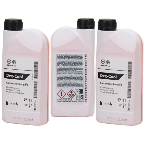 Orıgınal Dex-Cool Concentrate LongLife 3 Litre -38 C Kırmızı Antifiriz Orijinal 93170402