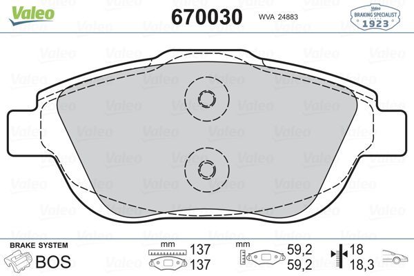 Opel Mokka Ön Fren Balata Takımı 2020 Model ve Sonrası Valeo Marka 670030